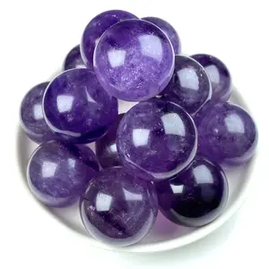 Amethyst Crystal Sphere Natural Purple Gemstone 28mm for Meditation Decoration & Gifting Spiritual Energy Ability
