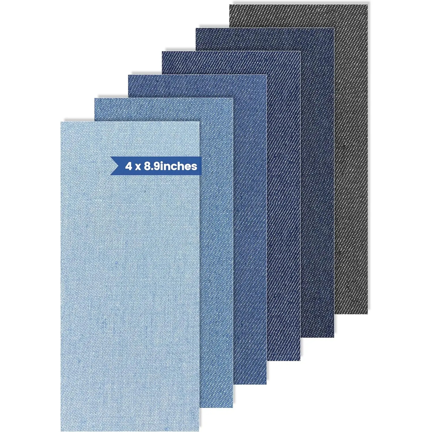 Denim Patches for inside Jeans - Iron on Patches for Jeans - Jeans Patch for Repairing Pant Holes and Covering Imperfections, 6 Colors, Each Piece Measures 4 in X 8.9 In LCEAI