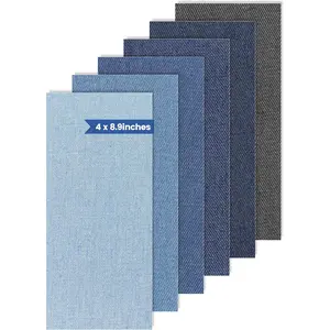 Denim Patches for inside Jeans - Iron on Patches for Jeans - Jeans Patch for Repairing Pant Holes and Covering Imperfections, 6 Colors, Each Piece Measures 4 in X 8.9 In LCEAI