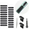 Black Phone Anti-Dust Protection Set - Dustproof Mesh Stickers with Adhesive Covers, Metal Plugs, Port Cleaning Brushes, Tweezers, Phone Accessories for iPhone 14,13,12 Pro Max,11 Users