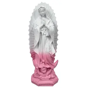 Virgen Mary Statues - Our Lady Of Guadalupe Religious Decor Statues Full Pink