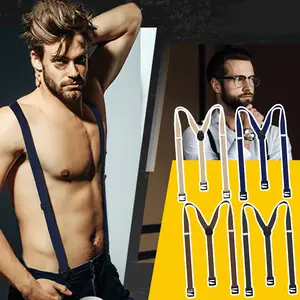 Set of 4 Men's Adjustable Hidden Suspenders Non-Stretch Vintage Style with Metal Clips Multi-Color Options Ideal for Formal Casual Wear Perfect Gift for Birthdays,Back To School