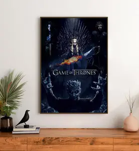 Epic Game of Thrones Poster Unframed | Iconic Characters & Iron Throne Art Print | Dark Fantasy Wall Decor | Perfect for Fans of Westeros