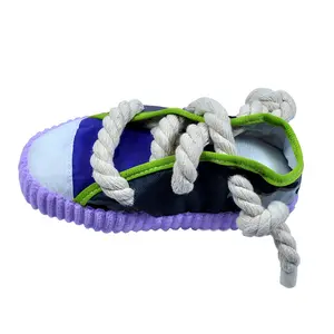 Dogs Chew Toy Soft Plush Shoe Pets Sounding Squeak Rope Puppy Indoor