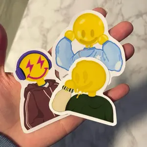 Smiley Characters// glossy stickers/ smiley face stickers