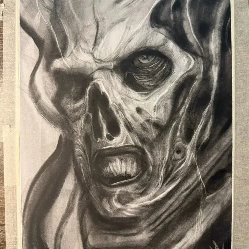 LIVE ORIGINAL- High Contrast Zombie Face Poster for Home Decor