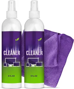 Cleaner  and Microfiber Cloth 2-Pack (2x8oz) by - Cleaner  and Wipe for TV, Computer, Phone, iPad,   Cleaning Kit  Cleaner