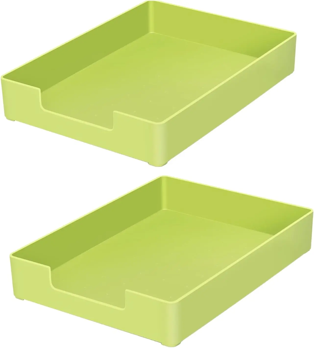 Desk Letter Tray, 2 count A4 Size Plastic Stackable File Document Organizer, Office Desktop File Paper Holder, Book Storage Rack,Anti-Skid Stacking Support for Office Supplies (Green)