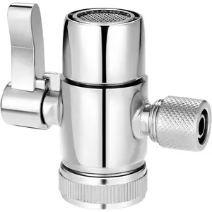 3/8" Faucet Diverter Valve, Kitchen Bathroom Faucet Splitter Adapter for Tubing  Part, Bathroom  Metal Sink Connector, Single Handle