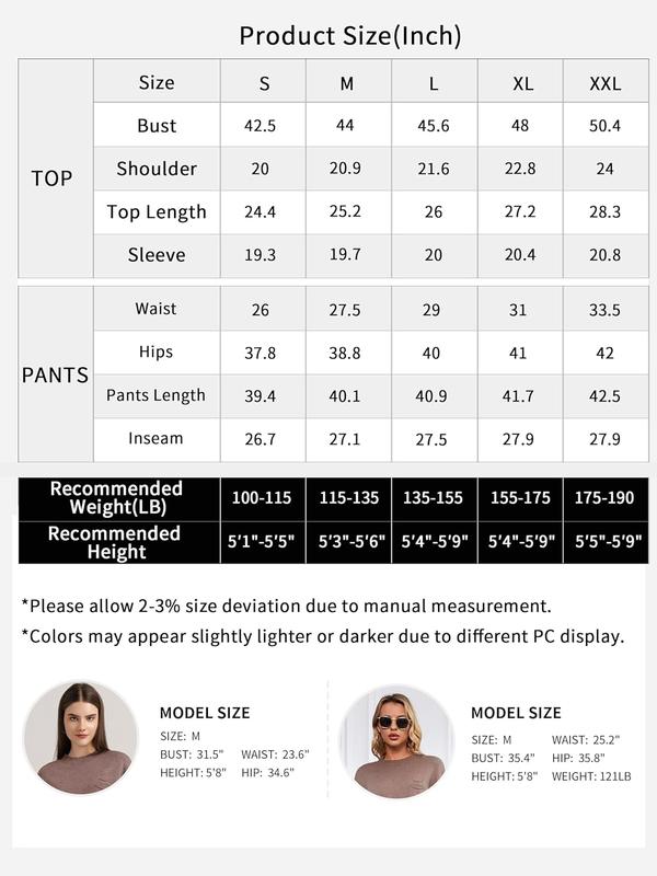 SuperPrity Two Piece Sweater Set for Women Casual Long Sleeve Outfits Crew Neck Pullover Top with Sweatpants Knit Jogger Set