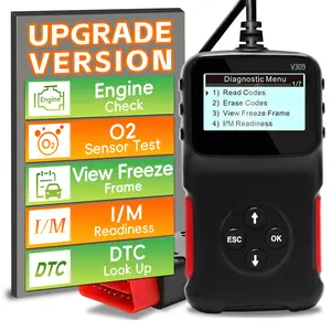 Obd2 Scanner with Full Obd2 Functions, Car Code Reader, Engine Diagnostic Tool, O2 Sensor/evap System/smoke Test, No Battery Required