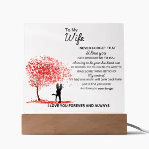 To My Wife  Acrylic Plaque (Wooden Led Base)