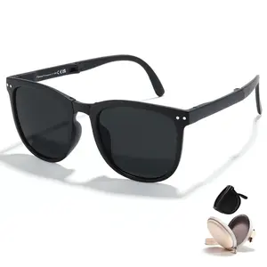 Cyxus Folding Sunglasses Polarized For Women And Men Vintage Glasses Couples Trendy Engagement Gift For Couples UV400 Protection,Ultra Lightweight Sunglasses with Organizer 1019