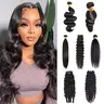 Lemoda 12A Virgin Human Hair Bundles Unprocessed Raw Hair Extensions Natural Black Thick Ends Body Wave Weave Bundles for Any Occasions