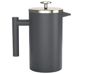 Barista Warrior French Press with Thermometer Insulated Stainless Steel Coffee Maker (1.0L | 34fl oz)