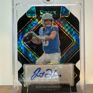 Los Angeles Chargers Justin Herbert 2021 Select Black Prizm die cut auto 1/1