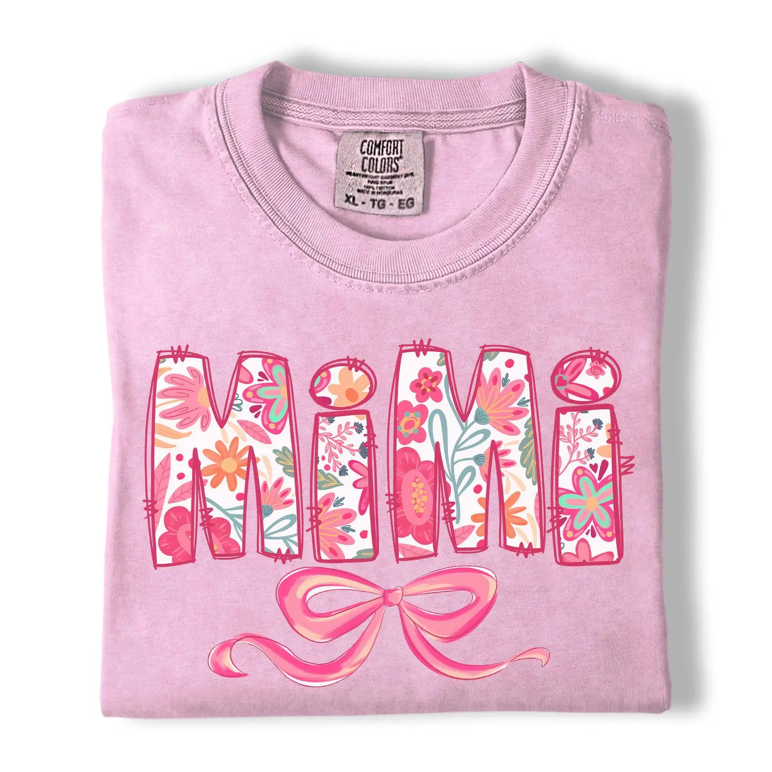 Comfort Colors Floral Mimi Shirt, Coquette Bow Grandma Graphic Tee, Mother’s Day Gift for Mimi