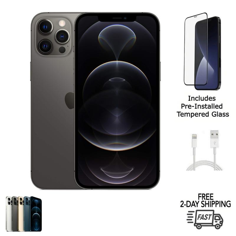Refurbished Apple iPhone 12 Pro (Fully Unlocked) A2341 Excellent Condition with Tempered Glass Screen Protector & 1 Year Warranty