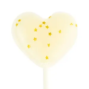 Starry White Heart Lollipops (24 Pieces) - Milk Flavor