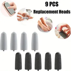 Pack of 9 Pedicures Replacement Heads for Haootadiy Pedi, Eelectric Tool Foot File, Pedi Replacement Roller Head fit Finishing Touch Pedi (Pedicure Tool Not Included)