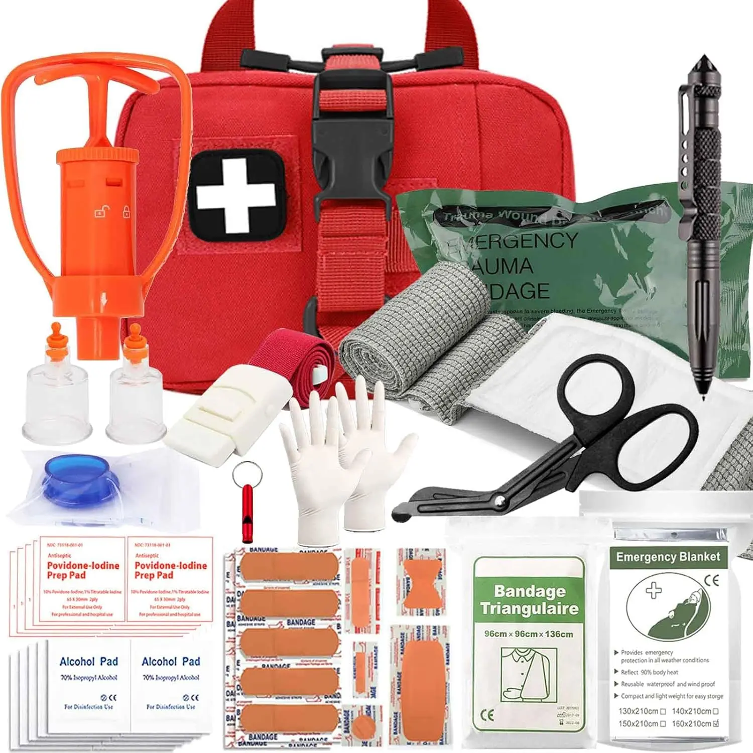 IFAK Emergency Trauma Kit - Bleeding Control Supplies, Snake Bite Treatment, Bee Sting Care, Venom Extractor Pump (Home & Party Gift Essential)