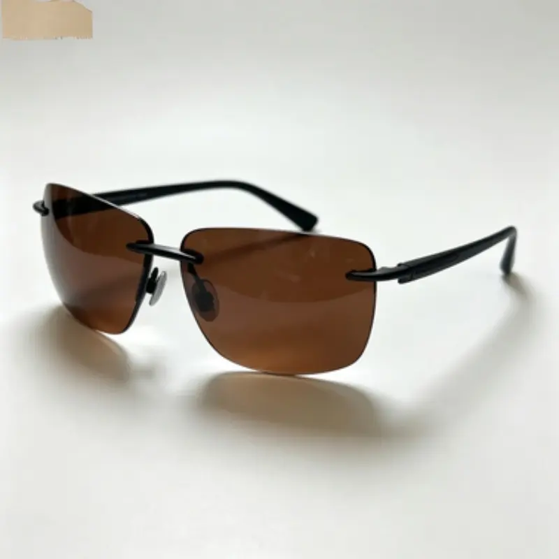 Unisex Rimless Sunglasses, Ultralight TR90 Eyewear With Mirror PC Lenses, Explosion Proof And UV Protection For Daily Outdoor Wearing