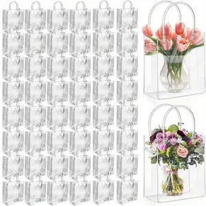Clear PVC Gift Bags with Handles, Reusable Goodie Bags for Wedding Birthday Party Favors Clear PVC Gift Bags with Handles, Reusable Goodie Bags for Wedding Birthday Party Favors