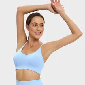 RUNNING GIRL Sports Bras for Women Sexy Crisscross Back Seamless Padded Sports Bra Medium Support with Removable Pads for Gym Workout Wear #SummerVibes Yoga Bra Yoga Clothes summerwins