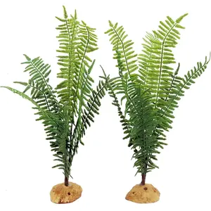 Fern , Reptile Plastic Terrarium Decor, Reptiles Amphibians Tank Accessories for Crested Gecko Leopard Lizard Chameleon