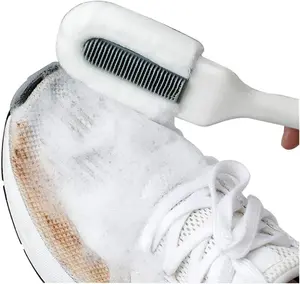 Andiker Professional Cleaning Shoe Brush, Multifunctional Long Handle Brush Cleaner, Hangable Soft Bristle Shoes Cleaning Scrubber (White)