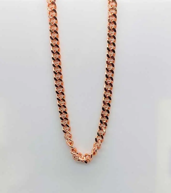 Copper Cuban Link Chain Necklace 24 Inch — Solid Copper Protection Jewelry