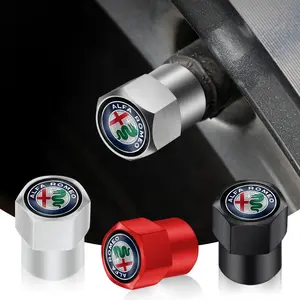 Aluminum Car Dice Tire Valve Caps Dustproof Covers For Alfa Romeo Giulia Stelvio Giulietta 156 159 147 Mito Tonale Brera Di