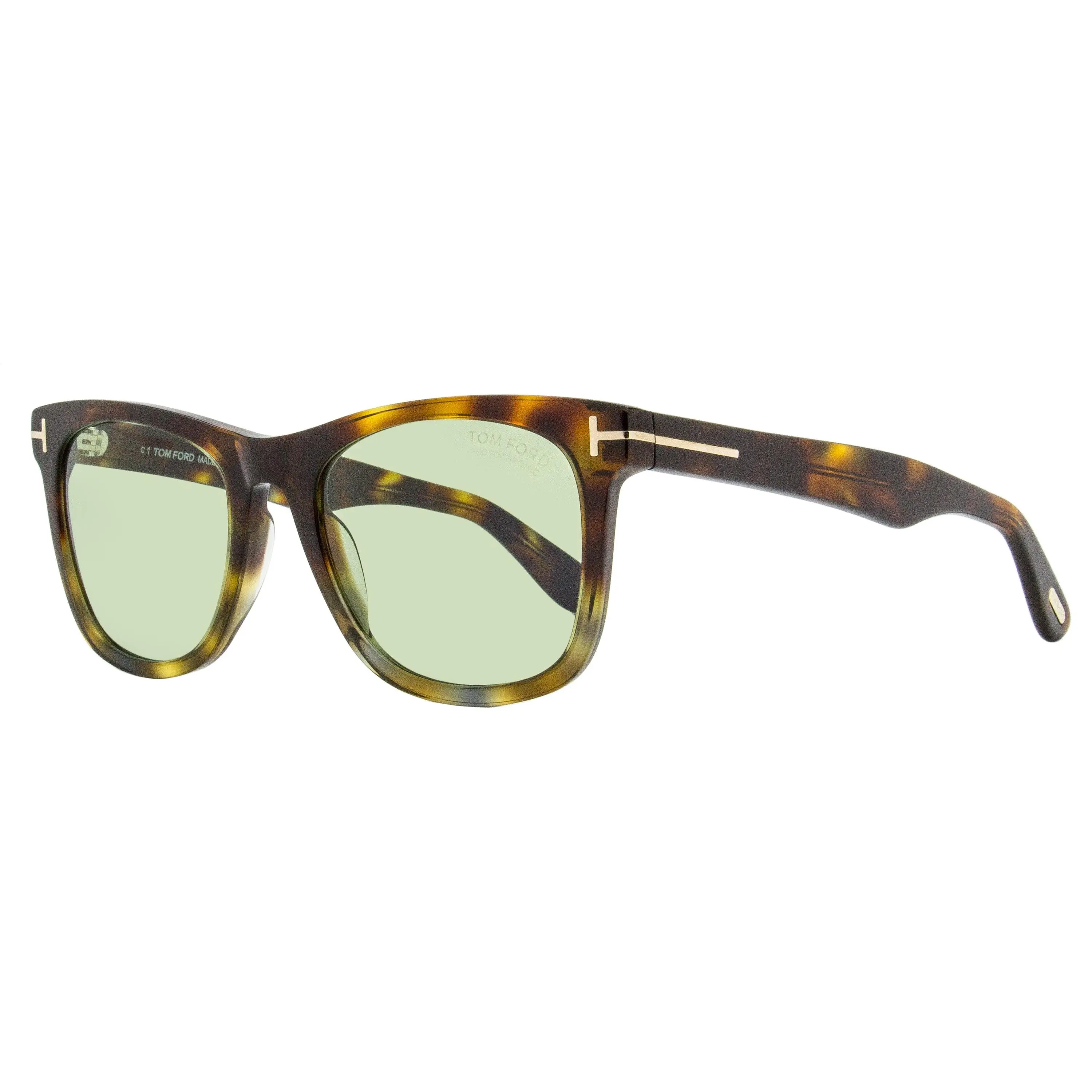 Tom Ford Kevyn Men's Luxury Sunglasses, Classic Rectangular Eco Acetate Frame in Havana with Photochromic Lenses & Gold 'T' Accents, 52mm TF1099, Classic Rectangular Shape, Tapered Temples, Luxury Fashion Men's Sunglasses, Chic Men's Sunglasses