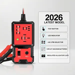 LED Indicator Car Battery Tester, Universal Electronic Relay Test Tool, 12V Automotive Relay Testing Device, No Batteries Included