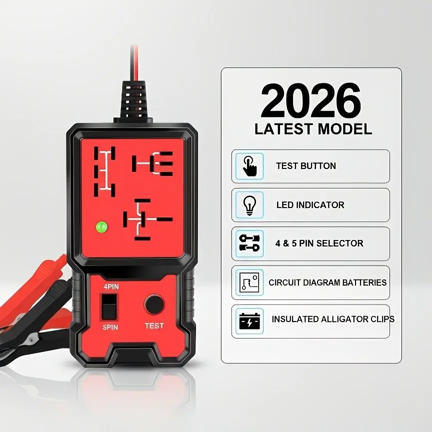 LED Indicator Car Vehicle Battery Tester, Universal Electronic Relay Test Tool, 12V Automotive Relay Testing Device, No Batteries Included