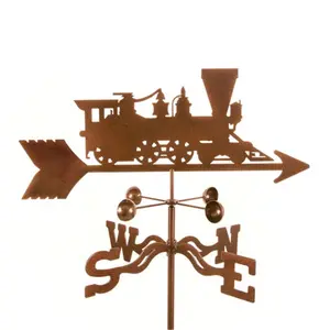 212 MAIN EZ Vane EZ1027-PT Outdoor Train Weathervane, Post Mount, Steel Construction, Laser-Cut Design, 25x21x9 in, Complete Installation Kit