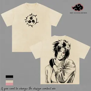 Sasuke Uchiha - NRT Vintage Washed Anime Shirt, Curse Mark Sharingan Graphic Tee, Uchiha Clan Manga T Shirt, Oversized Heavyweight Cotton Streetwear, Anime Fan Gift