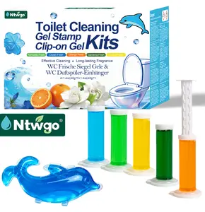 Ntwgo Toilet Cleaning Gel Stamp Clip-on Gel Kits - 5 Fresh Scents, No Scrub, Long Lasting Odor Eliminator, for Toilet Bowl Clean & Freshen