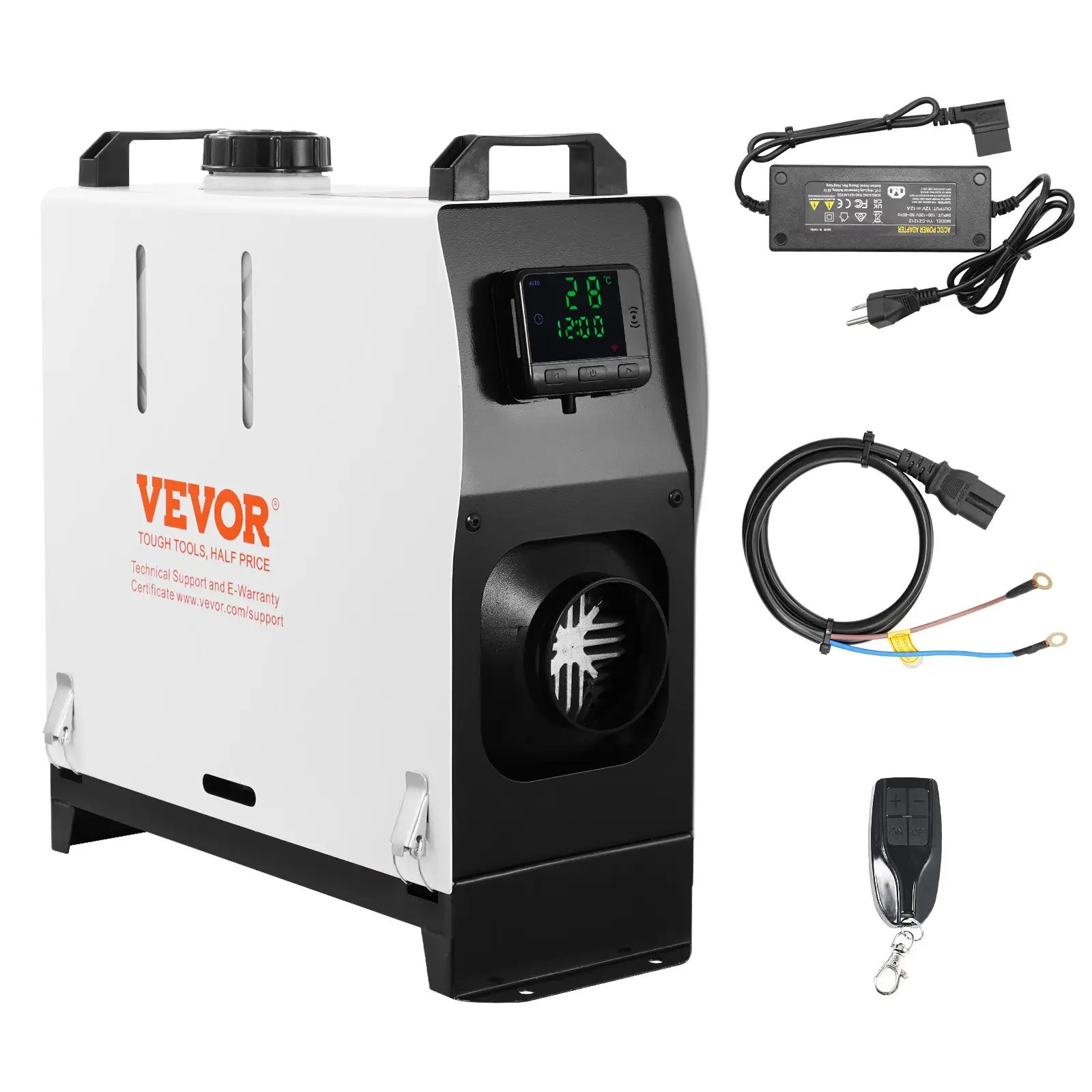 VEVOR Diesel Air Heater, 2kw/5kw/8kw, With an adapter, without an adapter,Portable Parking Heater Fast Heating Low Noise, Diesel Heater for Truck RV T