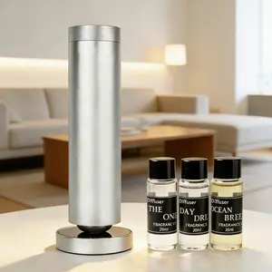 Starter Kit Aromatherapy Diffuser Waterless 1000 sq ft 3 Premium Scents Adjustable Mist Timer Night Light Hotel Quality Gift for Home Office Luxury Cold Mist Tech