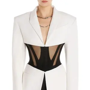 This  woman blazers see though Black cozy outerwear