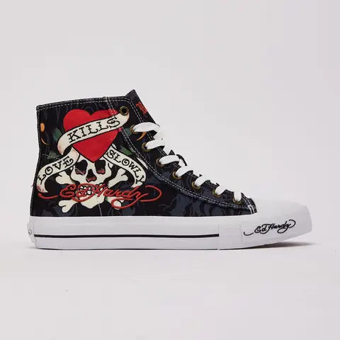 Mens Ed Hardy Heart Skull Hi