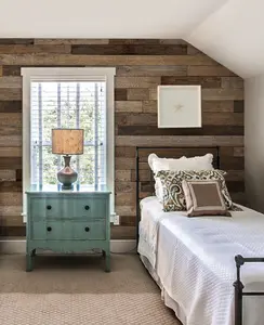 Reclaimed Wood Mural Wall Art Wallpaper - Peel and Stick