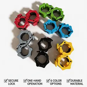 Barbell Clamps 2 inch, Heavy Duty Exercise Collars 2" Quick Release Pair of Locking Pro Olympic Weight Bar Plate Locks Collar Clips for Workout Weightlifting Fitness Training