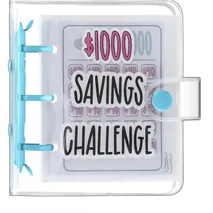 Mini Money Savings Binder, $1000 Savings Challenge Book with 25 Cash Envelopes, Reusable Portable Budget Binder for Family