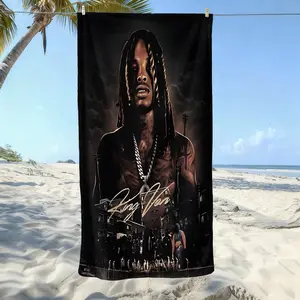 The King Von Crazy Wyatt beach towel, soft texture, beach blanket, is a soft and lightweight sand blanket for travel, swimming pool, surfing, yoga, camping, travel towels, personalized towels. Is Christmas, Holidays, Birthdays, Halloween