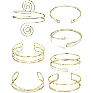 Adjustable Gold Upper Arm Cuff Jewelry Bracelet Armband Suitable for Women