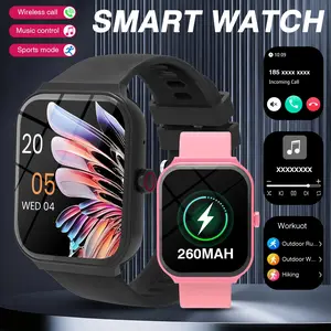 206mAh new smart watch, suitable for both men and women, wireless calling / message alerts / multiple sports modes, compatible with Android and iOS, USB charging, modern style, clear screen display, holiday gift
