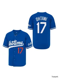 Men's #17 Ohtani Baseball Jersey Shotime Hipster Hip Hop Embroidery