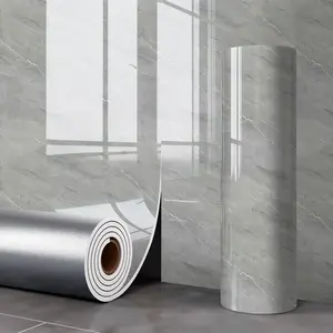 Thick Self-Adhesive Tile Look Marble Pattern Wallpaper Wall Stickers, Waterproof Moistureproof Moldproof, DIY Decor for Kitchen Bedroom Living Room Bathroom